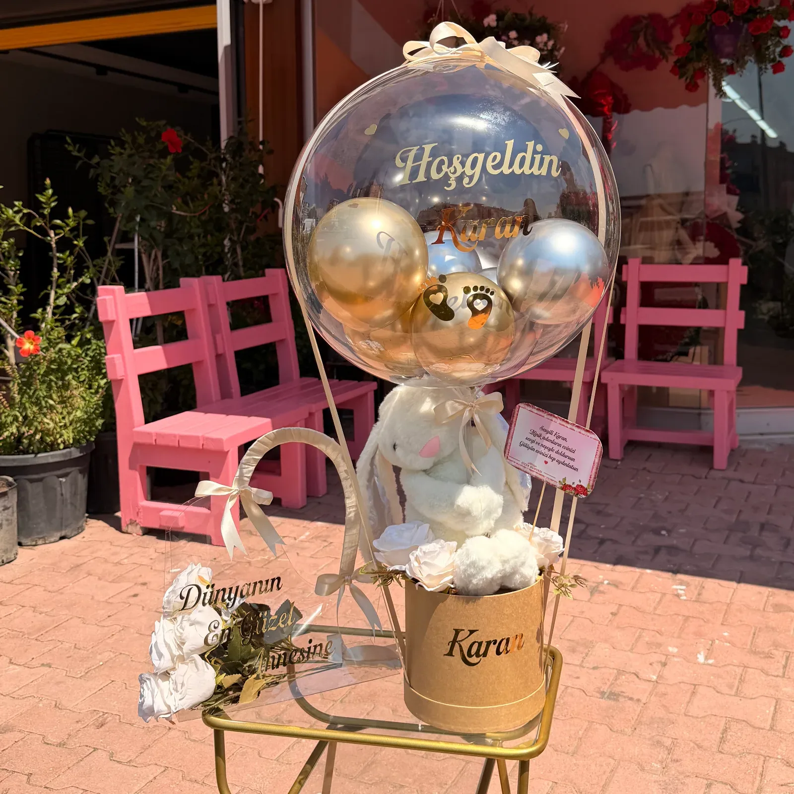 Tavşanlı Bobo Balon ve Anne Çantası - Antalya çiçekçi